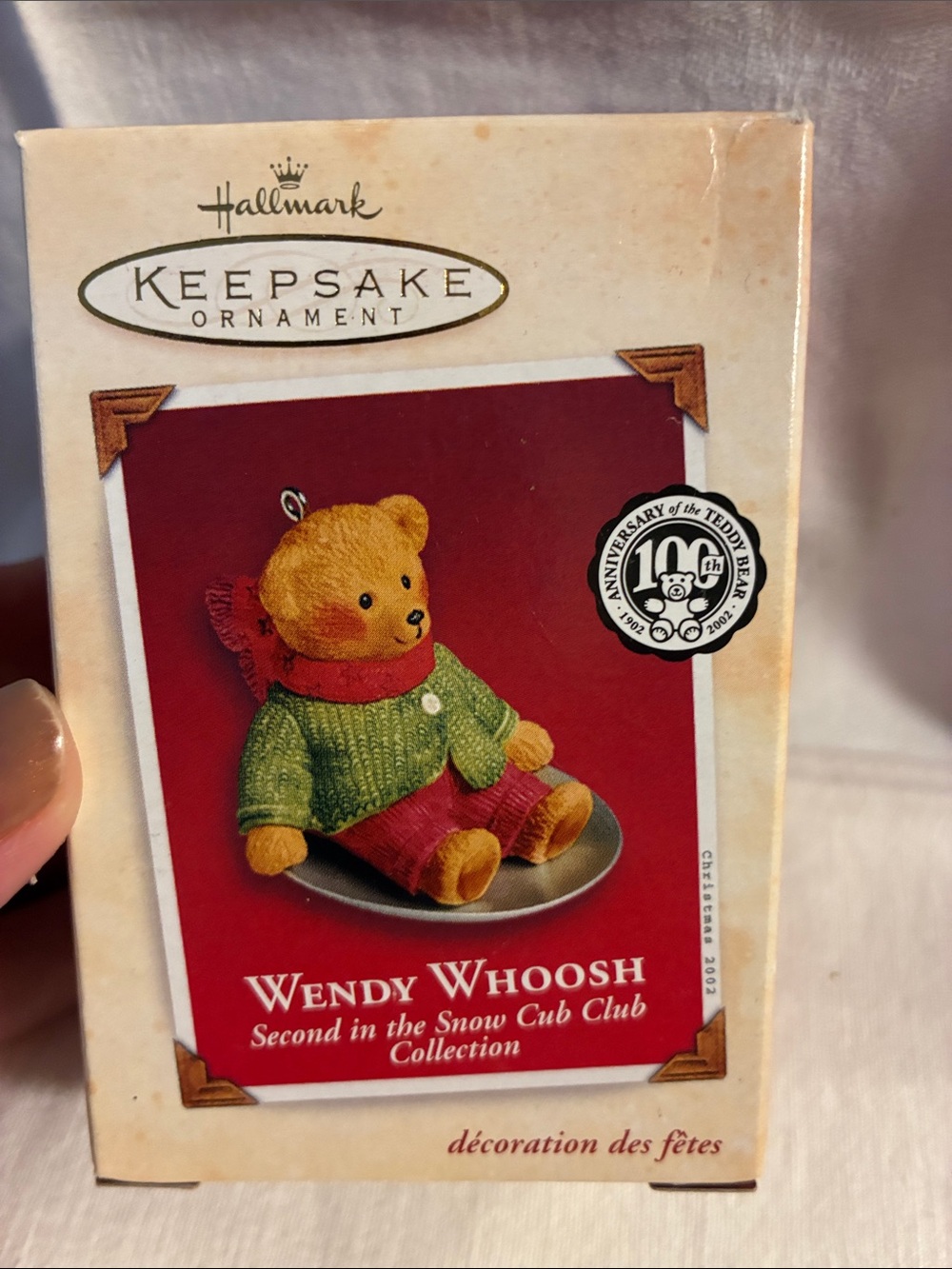 Hallmark keepsake ornament Wendy Whoosh Teddy Bear 2nd in Snow Cub Club Series